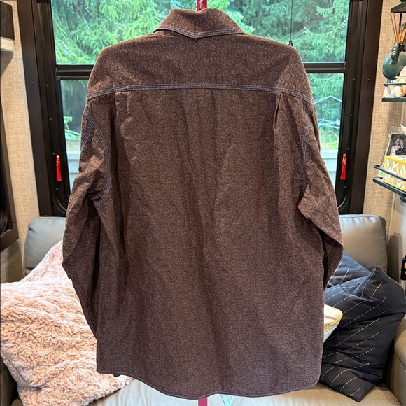Pronto Uomo Dark Gray Patterned Shirt Large - Picture 3 of 5